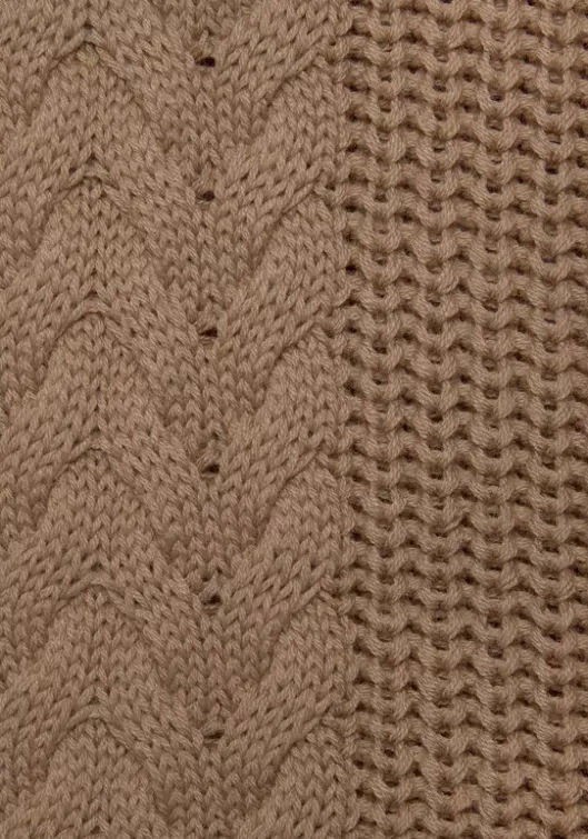 LASCANA Ajourpullover Camelfarben