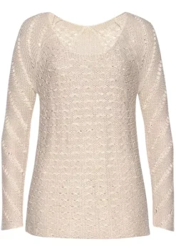 New LASCANA Ajourpullover Sand