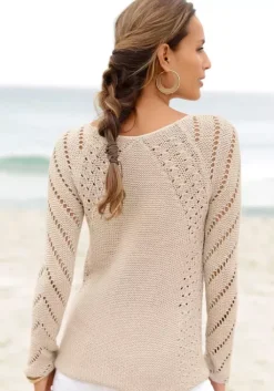 New LASCANA Ajourpullover Sand