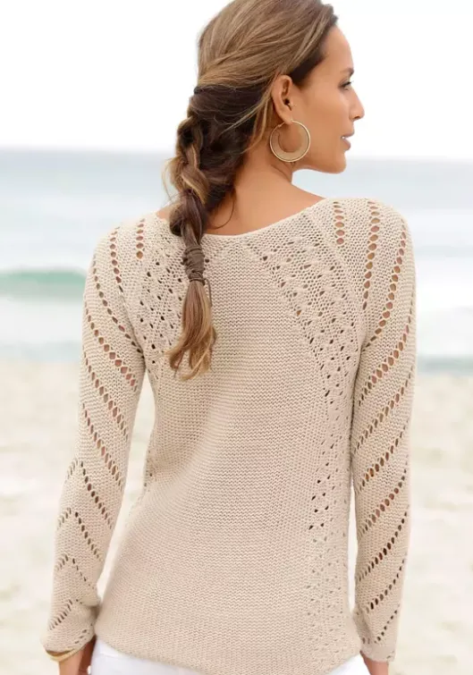 New LASCANA Ajourpullover Sand