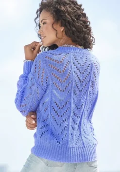 Online Vivance Ajourpullover Blau