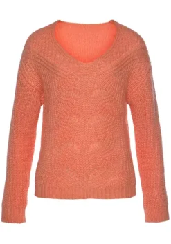 LASCANA Ajourpullover Papaya