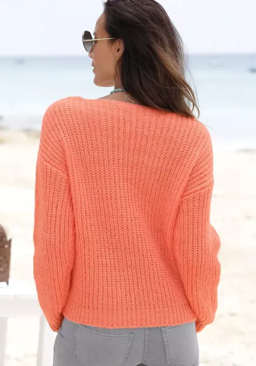 LASCANA Ajourpullover Papaya