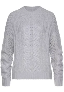 Online LASCANA Ajourpullover Bleu