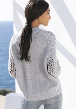 Online LASCANA Ajourpullover Bleu