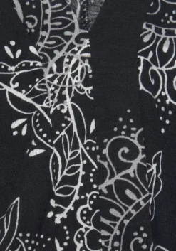 Outlet Vivance 3/4-Arm-Shirt Schwarz-Weis Bedruckt