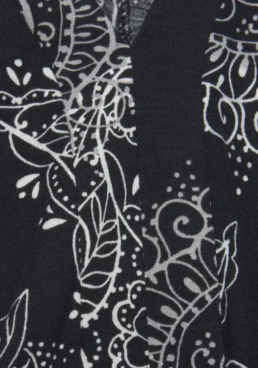 Outlet Vivance 3/4-Arm-Shirt Schwarz-Weis Bedruckt