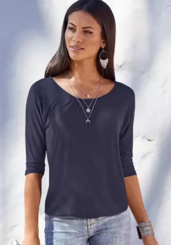 Discount LASCANA 3/4-Arm-Shirt Navy