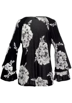 Best LASCANA 3/4-Arm-Shirt Schwarz-Weis-Bedruckt