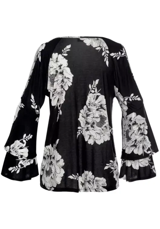 Best LASCANA 3/4-Arm-Shirt Schwarz-Weis-Bedruckt