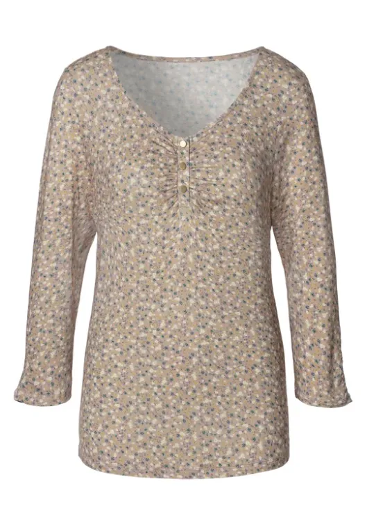 Best Vivance 3/4-Arm-Shirt Rose-Bedruckt