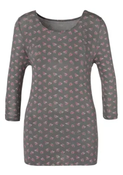 LASCANA 3/4-Arm-Shirt Dunkelgrau
