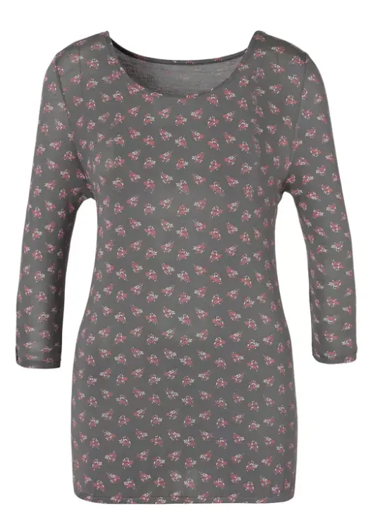 LASCANA 3/4-Arm-Shirt Dunkelgrau