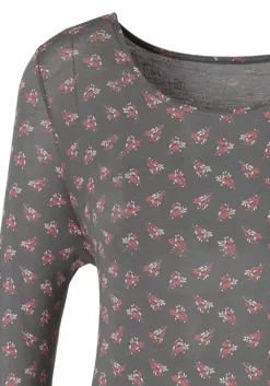 LASCANA 3/4-Arm-Shirt Dunkelgrau