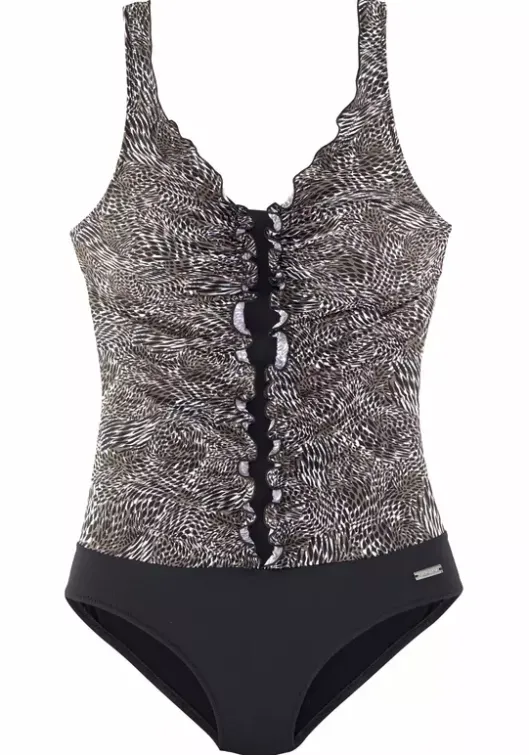 Clearance LASCANA Badeanzug Braun-Bedruckt