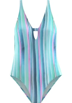 Venice Beach Badeanzug"Acqua" Turkis-Gestreift