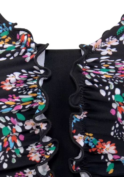 Outlet petite fleur Badeanzug"Balsam" Schwarz-Bedruckt