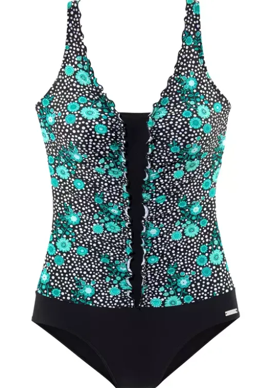 Sale LASCANA Badeanzug"Flori" Schwarz-Mint
