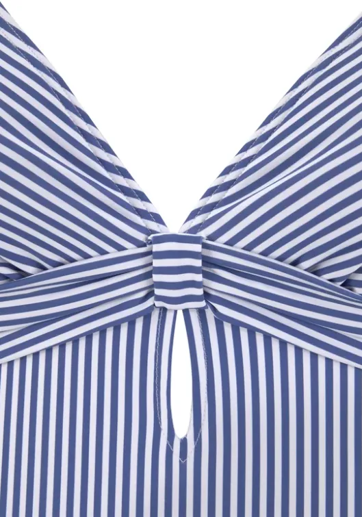s.Oliver Badeanzug"Line" Hellblau-Weis