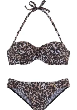 Discount LASCANA Bandeau-Bikini"Raubi" Braun-Bedruckt