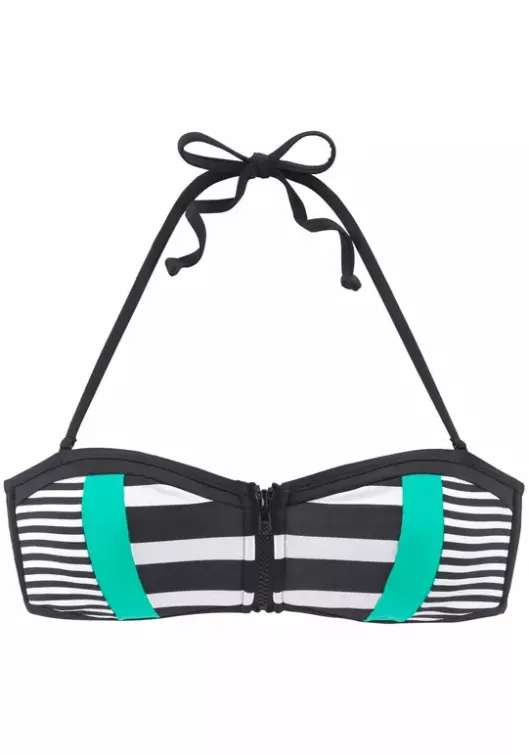New KangaROOS Bandeau-Bikini-Top"Anita" Schwarz-Weis
