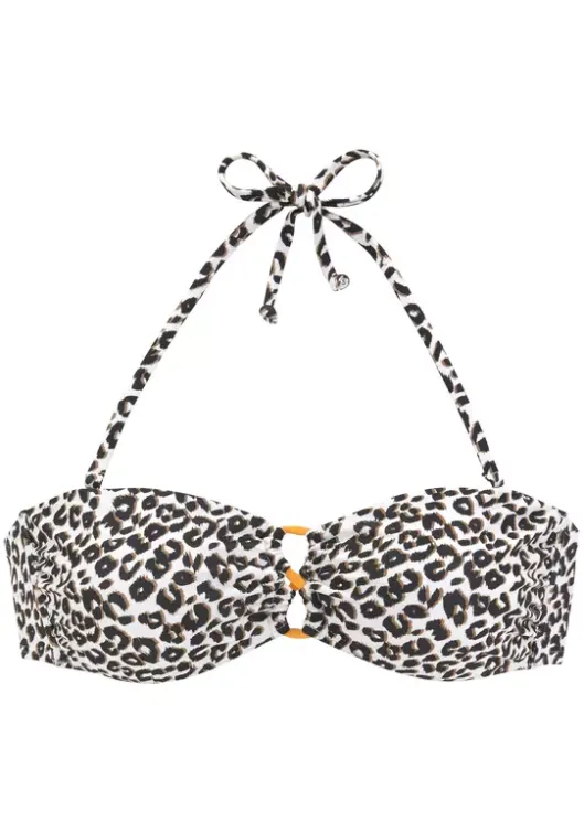 Outlet Buffalo Bandeau-Bikini-Top"Kitty" Braun-Bedruckt