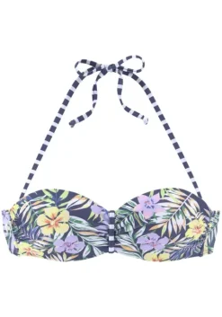 Venice Beach Bandeau-Bikini-Top"Summer" Marine-Zitrone