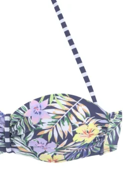 Venice Beach Bandeau-Bikini-Top"Summer" Marine-Zitrone