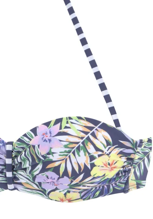 Venice Beach Bandeau-Bikini-Top"Summer" Marine-Zitrone