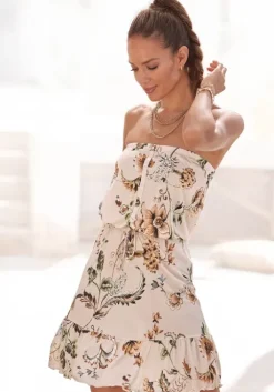 Best Buffalo Bandeaukleid Beige-Bedruckt