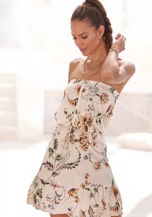 Best Buffalo Bandeaukleid Beige-Bedruckt