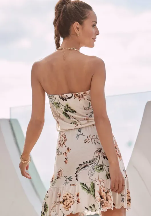 Best Buffalo Bandeaukleid Beige-Bedruckt