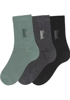 Discount Bench. Basicsocken 1X Schwarz, 1X Anthrazit-Meliert, 1X Pistazie