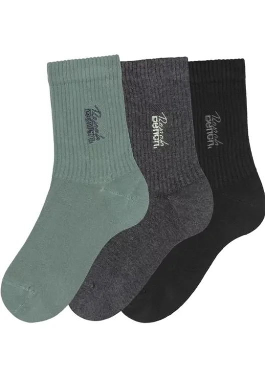 Discount Bench. Basicsocken 1X Schwarz, 1X Anthrazit-Meliert, 1X Pistazie