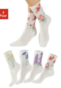 Outlet LASCANA Basicsocken 4X Ecru