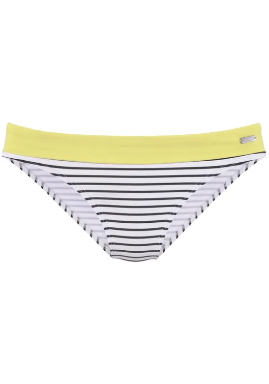 Best Venice Beach Bikini-Hose"Camie" Schwarz-Weis-Limette