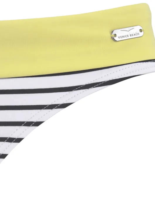 Best Venice Beach Bikini-Hose"Camie" Schwarz-Weis-Limette