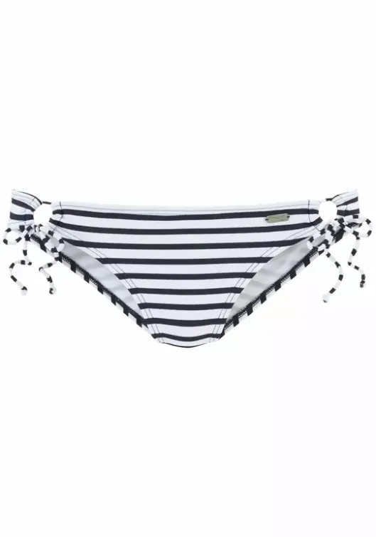 Online Venice Beach Bikini-Hose"Summer" Weis-Marine-Gestreift