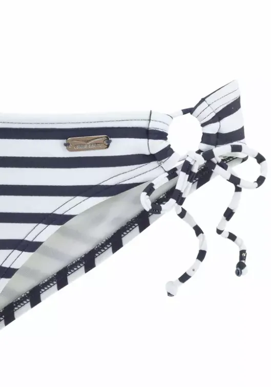 Online Venice Beach Bikini-Hose"Summer" Weis-Marine-Gestreift
