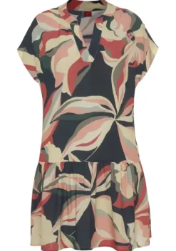 Online s.Oliver Blusenkleid Marine-Koralle Bedruckt