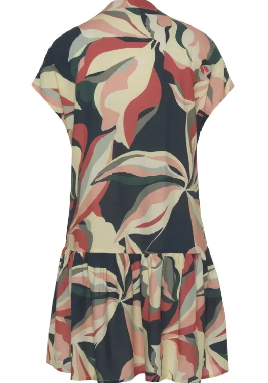 Online s.Oliver Blusenkleid Marine-Koralle Bedruckt