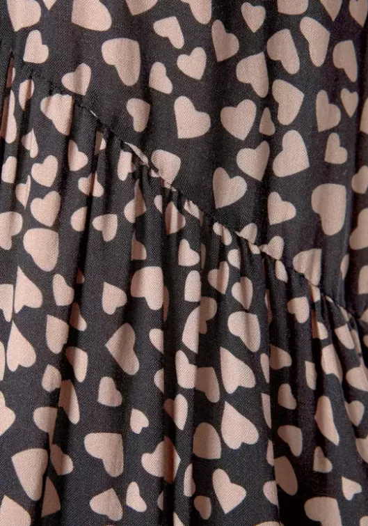 Discount LASCANA Blusenkleid Schwarz-Cognac-Bedruckt