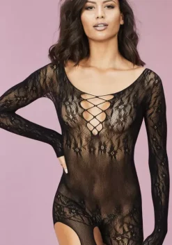 petite fleur gold Bodystocking-Ouvert Schwarz