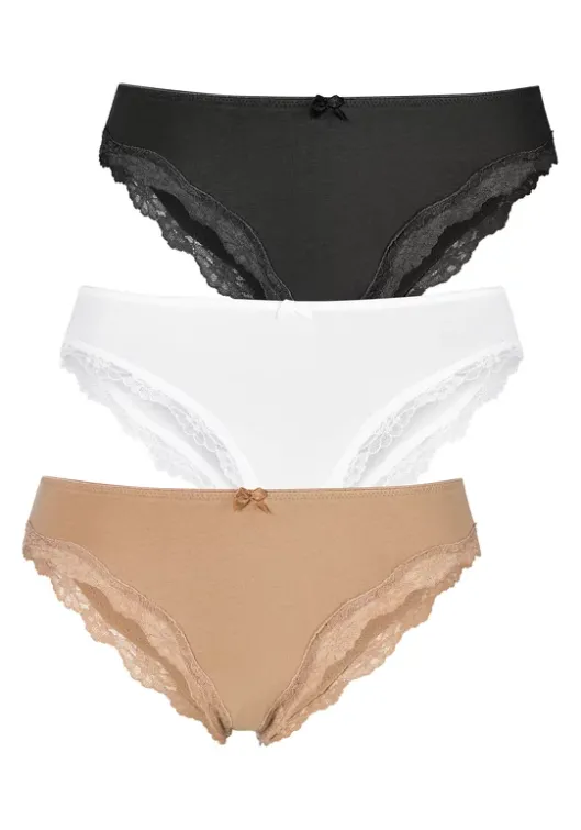 Discount LASCANA Brasilslip Beige, Schwarz, Weis