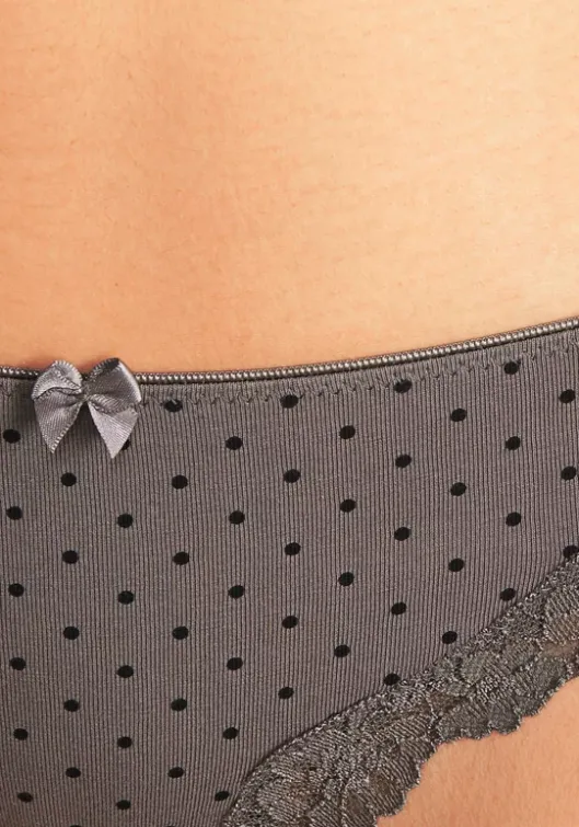 Discount LASCANA Brasilslip Taupe-Uni, Gepunktet, Gestreift