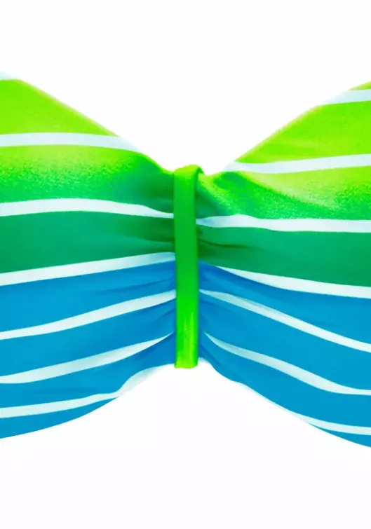 Best Venice Beach Bugel-Bandeau-Bikini Turkis-Gestreift