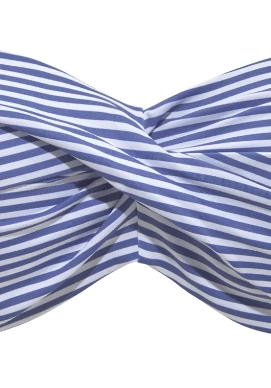 New s.Oliver Bugel-Bandeau-Bikini"Line" Hellblau-Weis