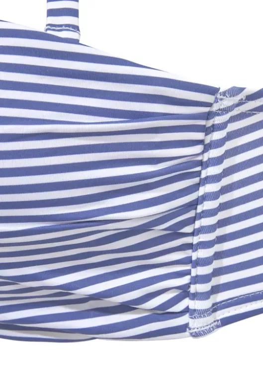 New s.Oliver Bugel-Bandeau-Bikini"Line" Hellblau-Weis