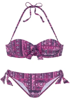 Online s.Oliver Bugel-Bandeau-Bikini"Medley" Magenta Bedruckt