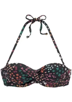 Best s.Oliver Bugel-Bandeau-Bikini-Top"Milly" Schwarz-Bedruckt